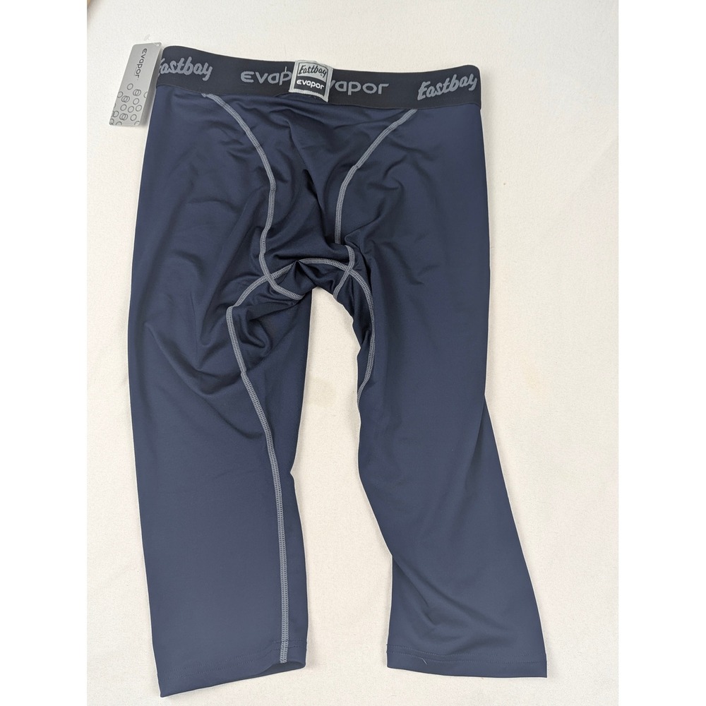 Eastbay Evapor Mens Black Compression Tights 3/4 Training Leggings Large NEW - Picture 3 of 11